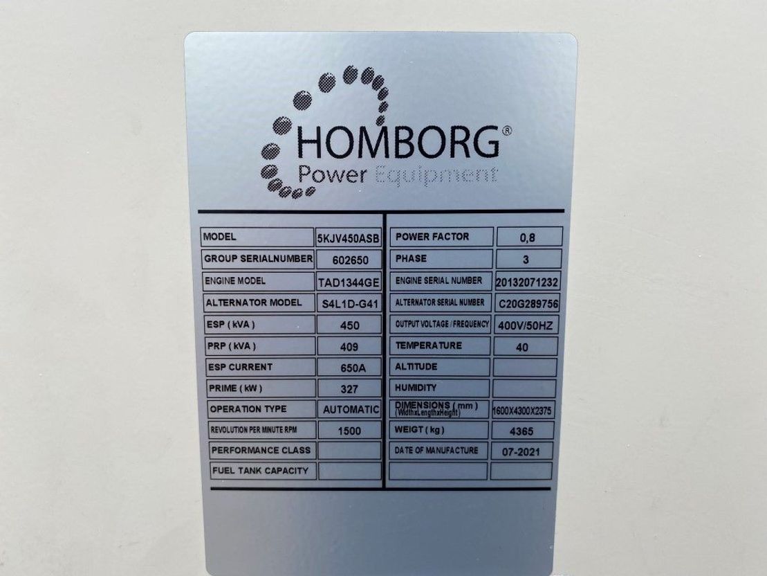 Volvo TAD 1344 GE Stamford 450 kVA Supersilent generatorset New ! - Photo 3
